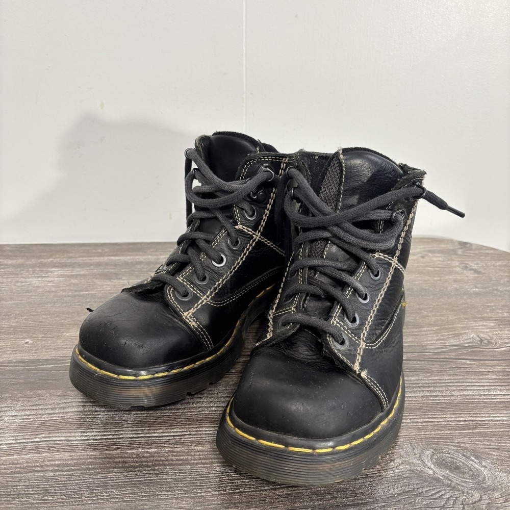 Dr. Martens Boots Womens Size 6 Black AW004 Leather Combat England Made